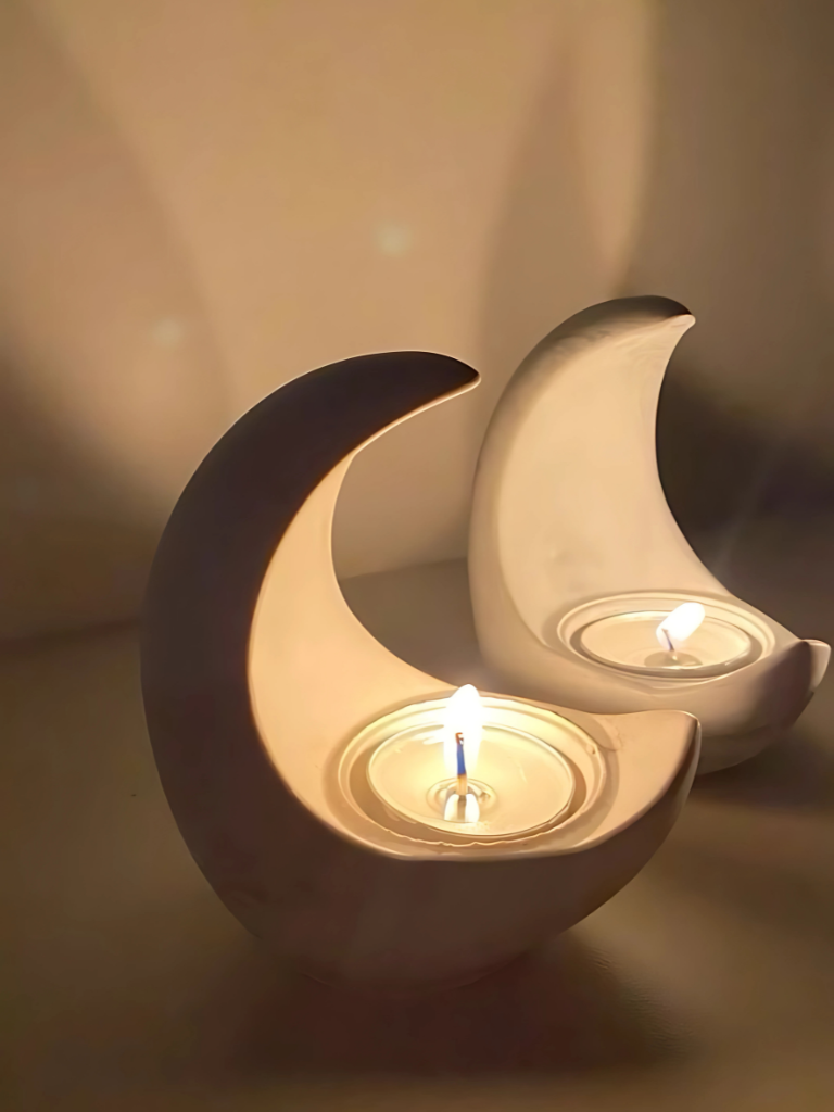 Lunar Glow Ceramic Tealight Holder