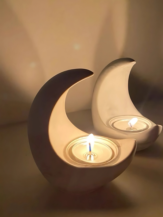 Lunar Glow Ceramic Tealight Holder